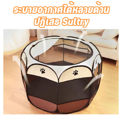 กรงแมว, กรงสัตว์เลี้ยงพับได้, กรงสุนัขแบบพกพา, กรงสุนัข, เตียงแมว, ห้องคลอดสัตว์เลี้ยง, ผ้าคุณภาพสูง, กรงแมวพับที่ทนทานประหยัดพื้นที่, มี 5 สีให้เลือก