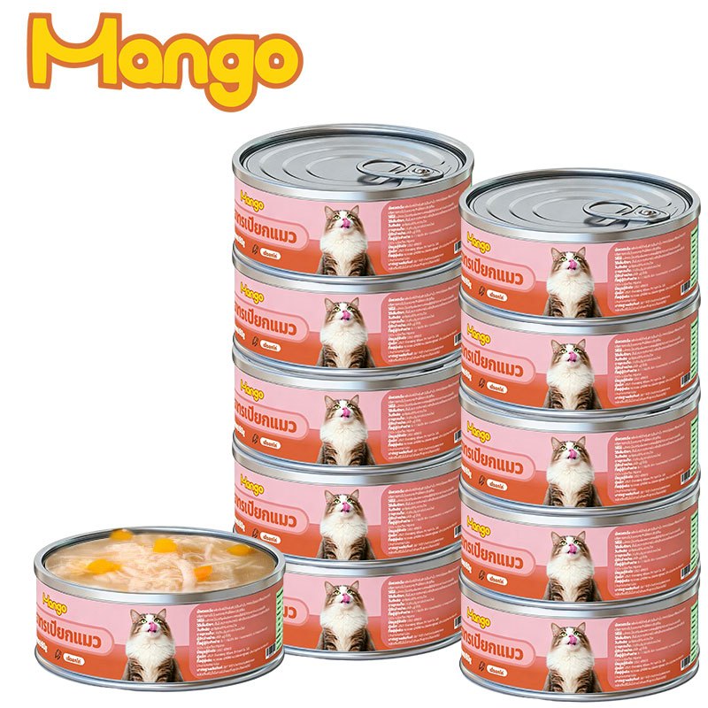 (10 กระป๋อง) Mango อาหารแมวกระป๋อง อาหารแมวเกรดพรีเมี่ยม อาหารแมวเปียกออร์แกนิกธรรมชาติบริสุทธิ์ อาหารสุนัข 90g วันที่ผลิตสด พร้อมส่ง