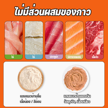 ขนมเลียแมว 10ซอง ขนมแมวเลีย cat snacks อาหารแมวเปียก อาหารเปียกแมว คละรสชาติ อร่อยมีคุณค่าทางโภชนาการ รสไก่และปลา บำรุงผม