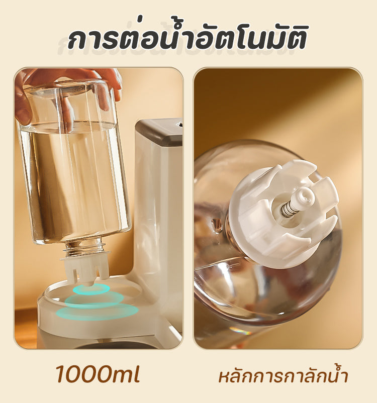 Mango  ที่ให้อาหารสัตว์เลี้ยง มีชามสแตนเลสแถมให้ สเตนเลส ที่ให้น้ำสัตว์เลี้ยง ที่ให้อาหาร-น้ำอัตโนมัติ เกรดพรีเมี่ยม 2IN1 ที่ให้น้ำ-อาหารอัตโนมัติ ความจุขนาดใหญ่