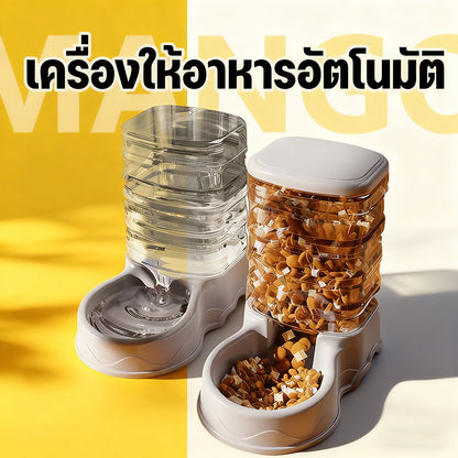 Mango ที่ให้อาหารแมวอัตโนมัติ เครื่องให้อาหารแมวอัตโนมัติ ที่ให้อาหารอัตโนมัติ เครื่องให้น้ำให้อาหารสุนัขอัตโนมัติขนาดใหญ่3.8L