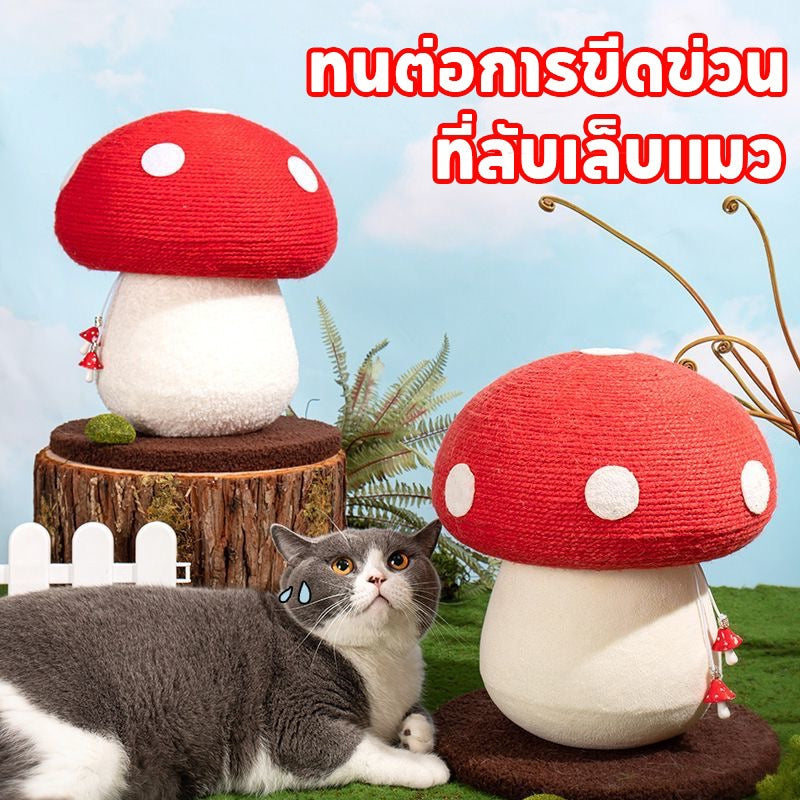 Mango ที่ลับเล็บแมว🍄รูปร่างเห็ด เสาลับเล็บ คอนโดแมว แร็คปีนแมว ของเล่นแมว ทนต่อการขีดข่วน ไม่ครอบครองพื้นที่