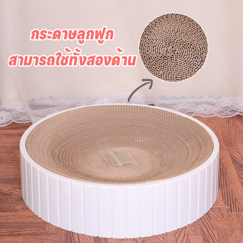 เครื่องลับคมกรงเล็บแมว, กระดาษลูกฟูก, ไม่เสียหายง่าย, สามารถนอนหลับ, สามารถเปลี่ยนกระดาษขัดเล็บ ของเล่นแมว เตียงแมว