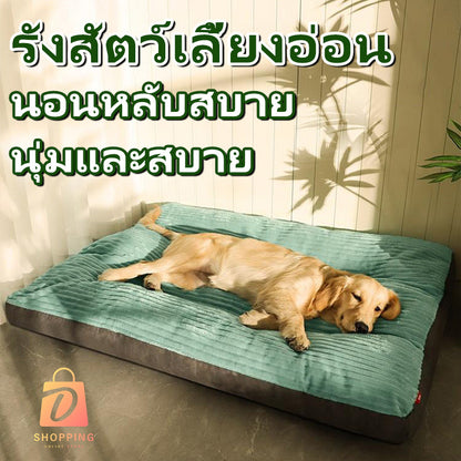 Mango ที่นอนสุนัข เบาะหมา เบาะหมานอน เบาะสัตว์เลี้ยงมีหมอน สัมผัสนุ่ม นอนสบาย ทำความสะอาดง่าย เบาะกว้าง นอนสบาย