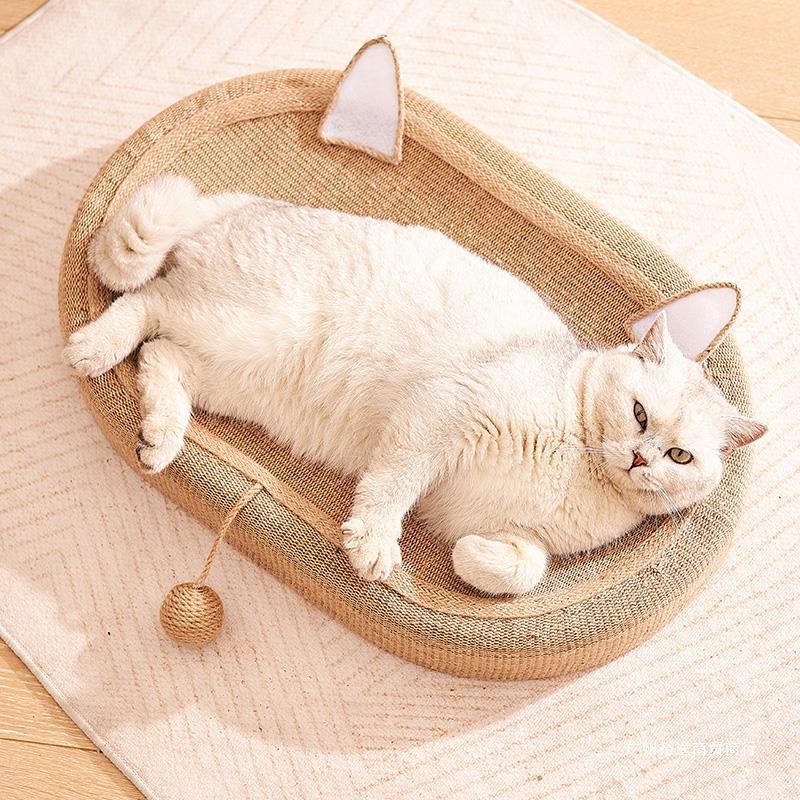 ใหม่ 3-in-1 แมวกรงเล็บเหลา, สวมแมวกรงเล็บเหลา 61cm, สามารถใช้สำหรับกรงเล็บแมว, เตียงแมว, ป่านศรนารายณ์, กรงเล็บแมวเหลาทนต่อการสึกหรอ