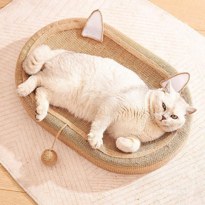 ใหม่ 3-in-1 แมวกรงเล็บเหลา, สวมแมวกรงเล็บเหลา 61cm, สามารถใช้สำหรับกรงเล็บแมว, เตียงแมว, ป่านศรนารายณ์, กรงเล็บแมวเหลาทนต่อการสึกหรอ