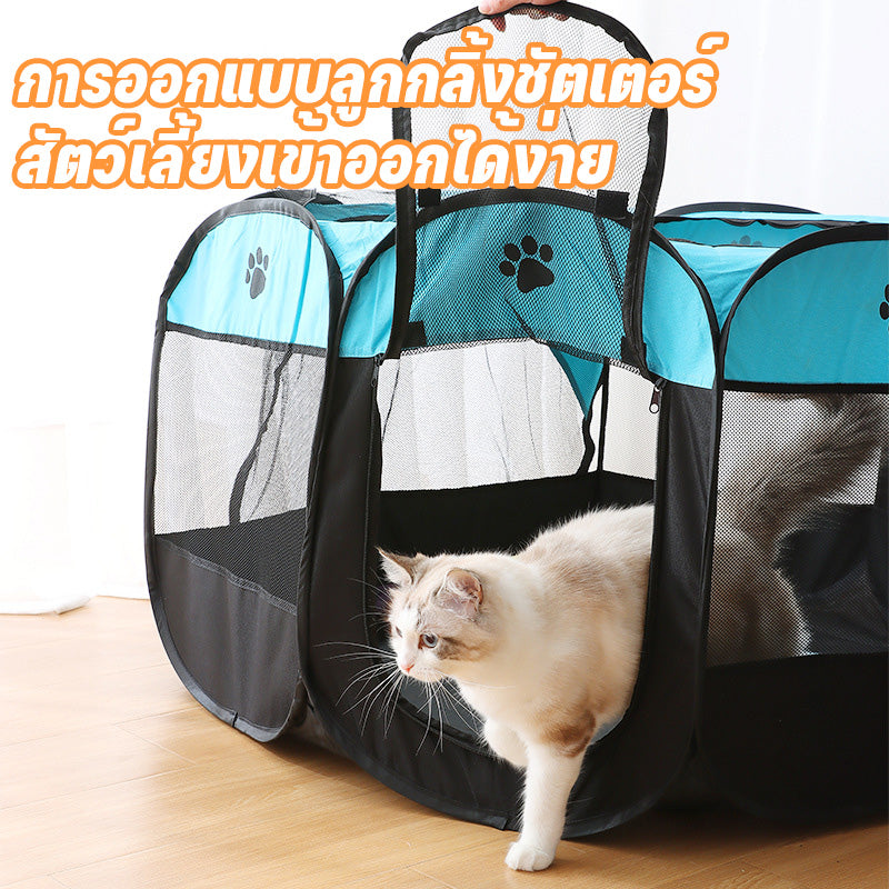 กรงแมว, กรงสัตว์เลี้ยงพับได้, กรงสุนัขแบบพกพา, กรงสุนัข, เตียงแมว, ห้องคลอดสัตว์เลี้ยง, ผ้าคุณภาพสูง, กรงแมวพับที่ทนทานประหยัดพื้นที่, มี 5 สีให้เลือก