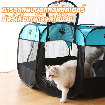 กรงแมว, กรงสัตว์เลี้ยงพับได้, กรงสุนัขแบบพกพา, กรงสุนัข, เตียงแมว, ห้องคลอดสัตว์เลี้ยง, ผ้าคุณภาพสูง, กรงแมวพับที่ทนทานประหยัดพื้นที่, มี 5 สีให้เลือก