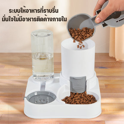 Mango ที่ให้อาหารสัตว์เลี้ยง ที่ให้น้ำสัตว์เลี้ยง ที่ให้อาหาร-น้ำอัตโนมัติ เกรดพรีเมี่ยม 2IN1 ถ้วยอาหารแมว ถ้วยอาหารสุนัข