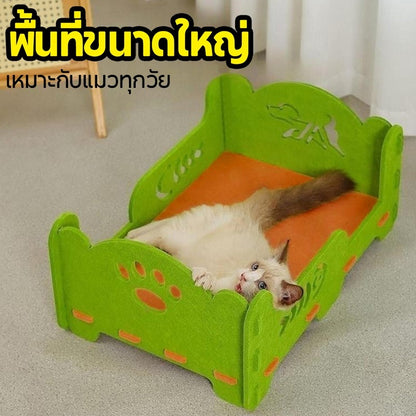 Mango ที่นอนเเมว บ้านแมวสักหลาด วัสดุสักหลาด คอนโดแมว บ้านแมว บ้านลับเล็บแมว ที่นอนแมว กล่องแมว ทนต่อการสึกหรอ ระบายอากาศ นุ่มสบาย ออกแบบถอดล้างได้ สะดวกทำความสะอาด