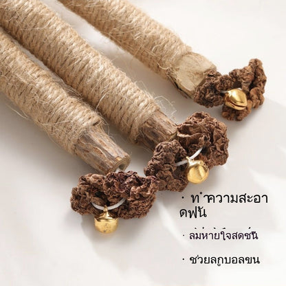 Mango ไม้แมวเมา อันใหญ่ ไม้ขัดฟันแมว ของเล่นแมว ลดคราบหินปูน กัญชาแมว ของเล่นทำความสะอาดฟันแมว หวายทำความสะอาดฟัน