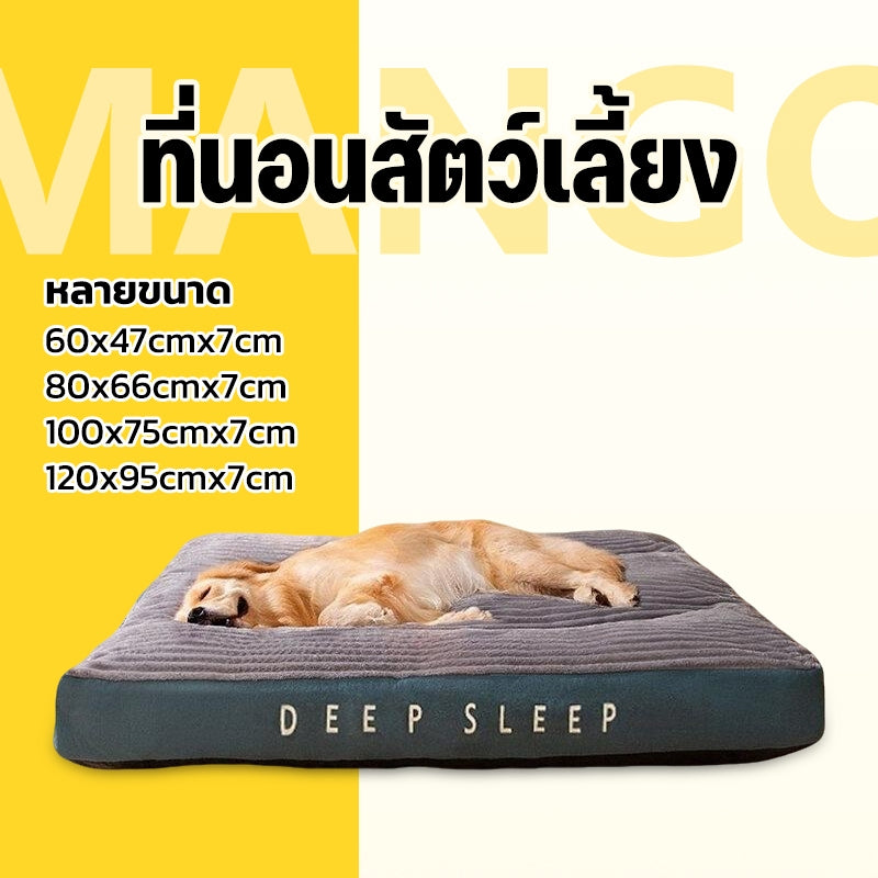 Mango ที่นอนสุนัข เบาะหมา เบาะหมานอน เบาะสัตว์เลี้ยงมีหมอน สัมผัสนุ่ม นอนสบาย ทำความสะอาดง่าย เบาะกว้าง นอนสบาย
