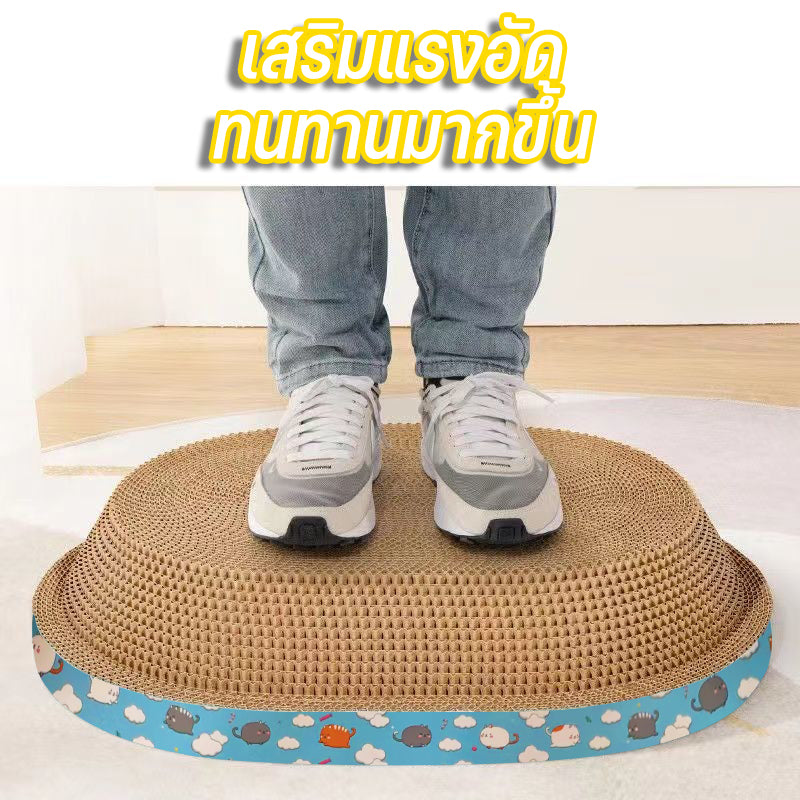Cat Scratch Board, รูปไข่, ของเล่นแมว, เตียงแมว, กระดาษลูกฟูกความหนาแน่นสูง, กระดาน Scratch แมวรูปไข่, สี่ขนาด