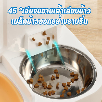 ที่ให้อาหารสัตว์เลี้ยง มีชามสแตนเลสแถมให้ สเตนเลส ที่ให้น้ำสัตว์เลี้ยง ที่ให้อาหาร-น้ำอัตโนมัติ เกรดพรีเมี่ยม 2IN1