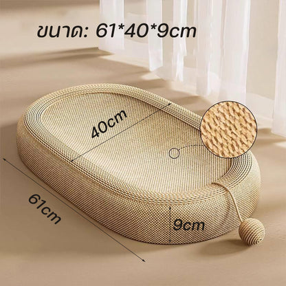 ใหม่ 3-in-1 แมวกรงเล็บเหลา, สวมแมวกรงเล็บเหลา 61cm, สามารถใช้สำหรับกรงเล็บแมว, เตียงแมว, ป่านศรนารายณ์, กรงเล็บแมวเหลาทนต่อการสึกหรอ