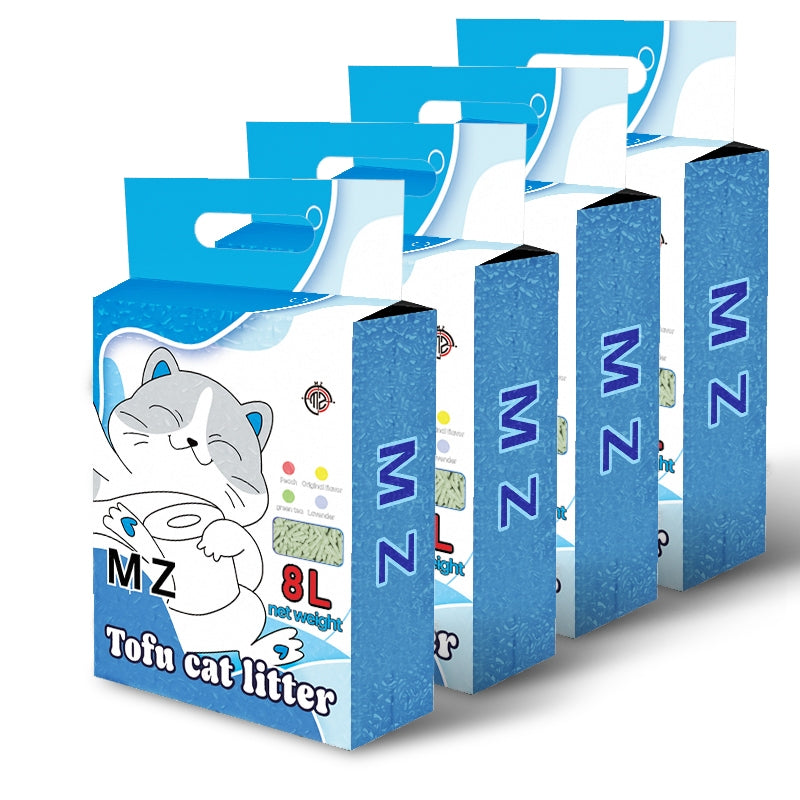 Mango ทรายแมวเต้าหู้ MZ 8 ลิตร 4 ถุง = 32 ลิตร ทรายแมวคุณภาพดี ออร์แกนิค100% ราคาถูก ทรายเต้าหู้ Cat Litter