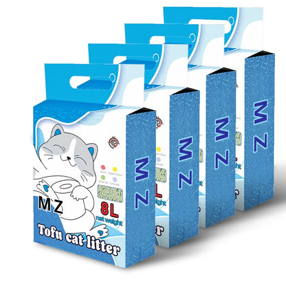 Mango ทรายแมวเต้าหู้ MZ 8 ลิตร 4 ถุง = 32 ลิตร ทรายแมวคุณภาพดี ออร์แกนิค100% ราคาถูก ทรายเต้าหู้ Cat Litter