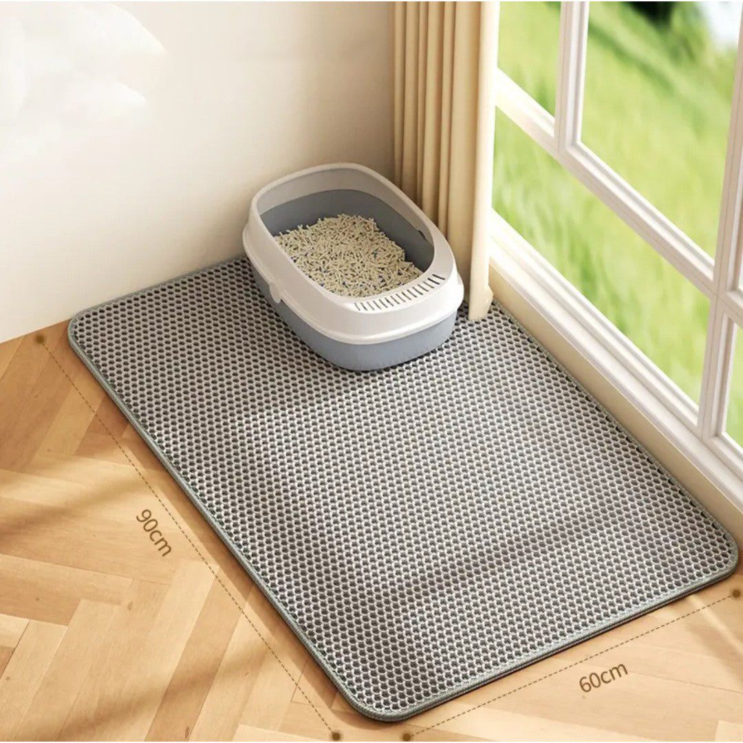 Mango แผ่นดักทรายแมว แผ่นรองทรายแมว Cat Litter Mat ซักได้ค่ะ ที่ดักทรายแมว รุ่นอัพเกรดของแผ่นครอกแมวสองชั้น 2 สีและขนาดให้เลือก ที่ดักทรายแมว