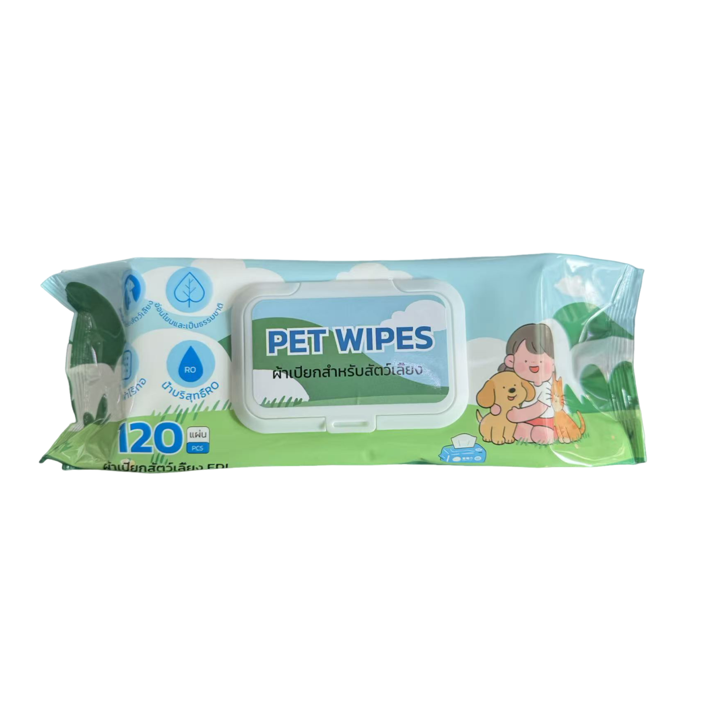 Mango ผ้าเปียกสำหรับสัตว์เลี้ยง ทิชชู่เปียก Pet Wipes 120 แผ่นใหญ่ สำหรับเช็ดสัตว์เลี้ยง ทิชชู่เปียกเช็ดทำความสะอาด ผ้าเปียก
