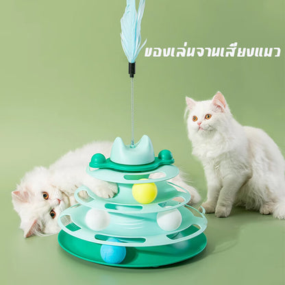 Mango รางบอลแมว4ชั้น ของเล่นแมว รางบอลแมว รางบอล4ชั้น ของเล่นน้องแมว ของเล่นแมว