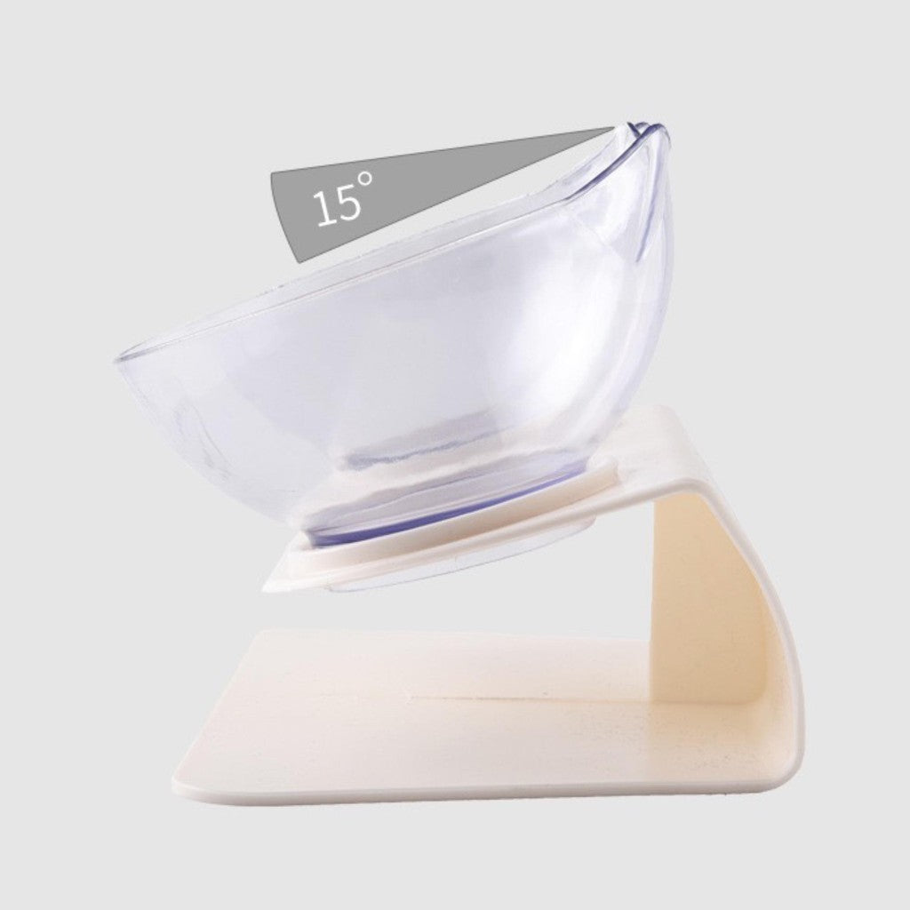 Mango ชามคู่ ชามให้อาหารสัตว์เลี้ยง ชามใส่อาหารน้องหมา+น้องแมว เอียง 15 องศา