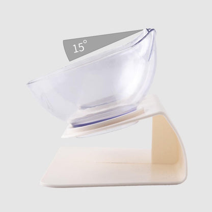 Mango ชามคู่ ชามให้อาหารสัตว์เลี้ยง ชามใส่อาหารน้องหมา+น้องแมว เอียง 15 องศา