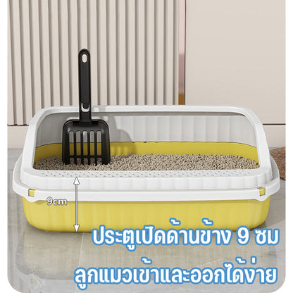 Mango ห้องน้ำแมว กระบะทรายแมว พื้นที่มากมาย รุ่นขอบสูงมีหลายสี ฟรีที่ตักทรายแมว COD