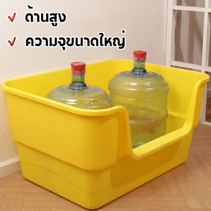Mango ใหญ่กระบะทรายแมว ห้องน้ำแมว ขอบสูงกันกระเด็น กระบะทรายแมว พร้อมที่ตัก มีตะแกรงดักทราย รุ่นขอบสูงโปร่งส้วมแมว