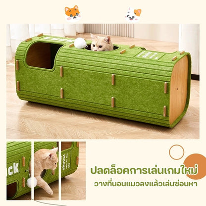 Mango คอนโดแมว 2-3 ชั้น บ้านแมว ดีไซน์ญี่ปุ่น มีรู ปีนเล่นได้ บ้านสัตว์เลี้ยง ขนาดใหญ่ ทนทาน ของเล่นแมวหลายชั้น