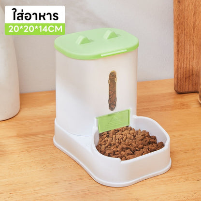 Mango ตัวป้อนสัตว์เลี้ยงอัตโนมัติ น้ำพุแมว ที่ให้อาหารแมวอัตโนมัติ ชามสุนัข ให้อาหารหม้อป้อนน้ำ วัสดุ PP ทำความสะอาดง่าย