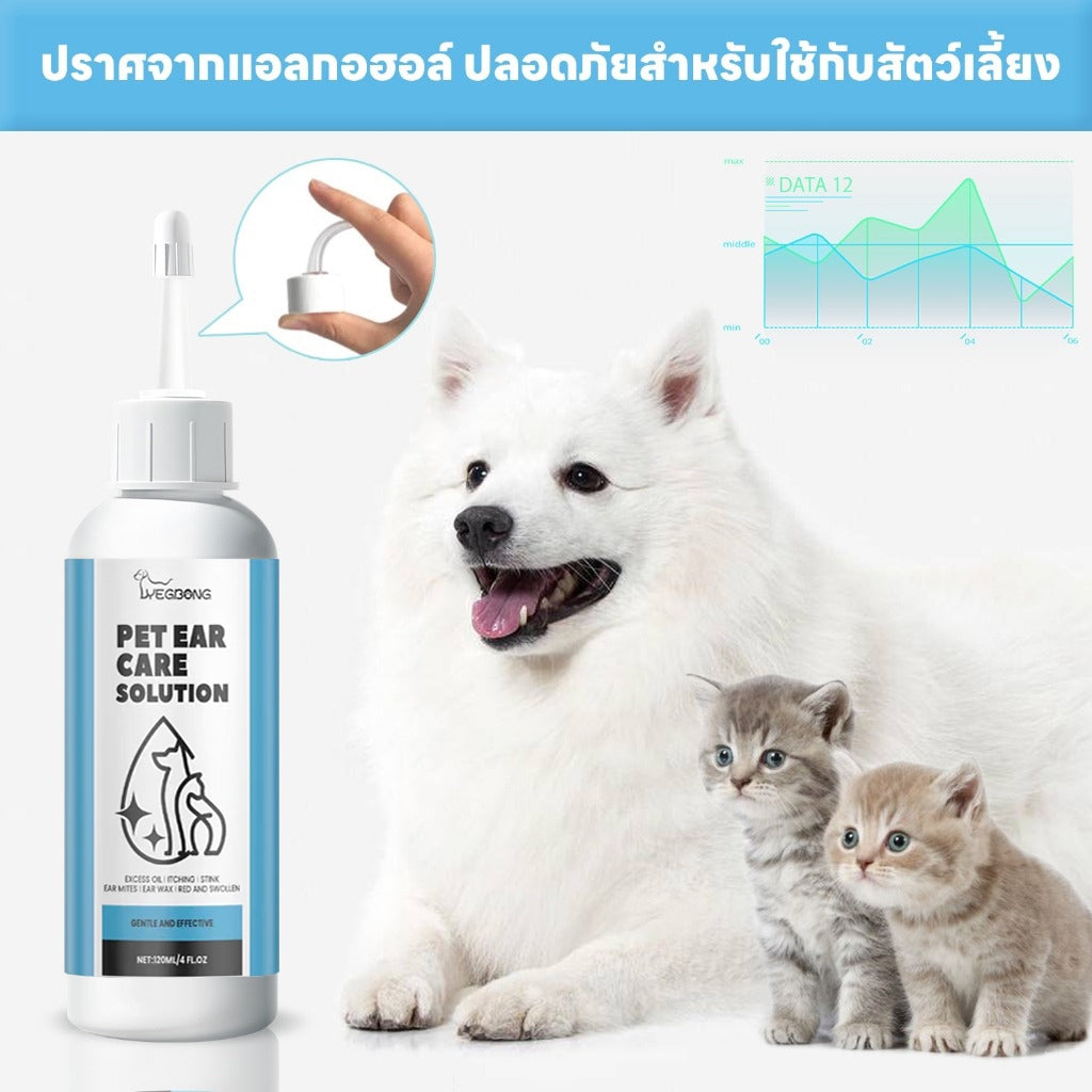 Mango น้ำยาเช็ดหู ที่หยอดหูแมว ผลิตภัณฑ์ทำความสะอาดหู ใช้ได้ทั้งหมาและแมว 120ml
