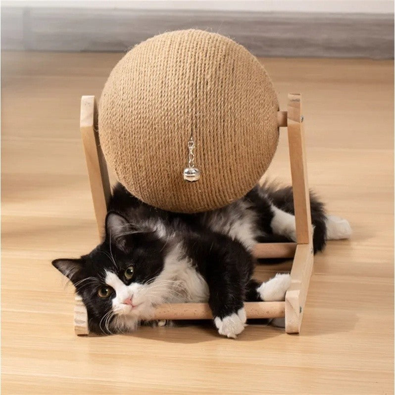 Mango ลูกบอลข่วนเล็บแมว ที่ขัดเล็บแมว ของเล่นแมว ที่ฝนเล็บแมว ทรงรูปบอล  คอนโดแมว กรอบปีนแมว พอดีเล็บเเมว แข็งแรง ทนทาน