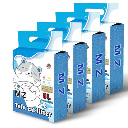 Mango ทรายแมวเต้าหู้ MZ 8 ลิตร 4 ถุง = 32 ลิตร ทรายแมวคุณภาพดี ออร์แกนิค100% ราคาถูก ทรายเต้าหู้ Cat Litter