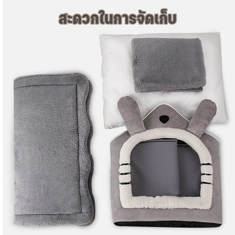 Mango บ้านโดม เบาะสัตว์เลี้ยง บ้านหมา บ้านแมว เบาะสุนัข บ้านสุนัข ลายน่ารัก คุณภาพดี ผ้าหนา