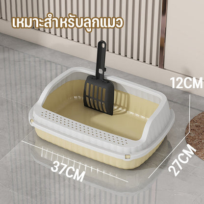 Mango ห้องน้ำแมว กระบะทรายแมว พื้นที่มากมาย รุ่นขอบสูงมีหลายสี ฟรีที่ตักทรายแมว COD