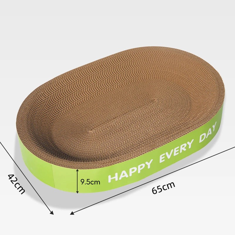 Mango ขอบหนา ที่ลับเล็บแมว+แคทนิปฟรี อ่างลับเล็บ ของเล่นที่นอนแมว 2in1 แผ่นลับเล็บ ที่ฝนเล็บสัตว์เลี้ยง ที่ลับเล็บขอบหนาพิเศษ