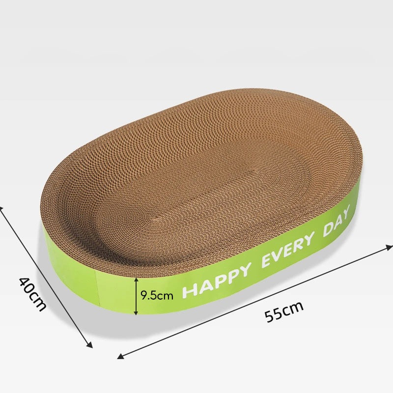 Mango ขอบหนา ที่ลับเล็บแมว+แคทนิปฟรี อ่างลับเล็บ ของเล่นที่นอนแมว 2in1 แผ่นลับเล็บ ที่ฝนเล็บสัตว์เลี้ยง ที่ลับเล็บขอบหนาพิเศษ
