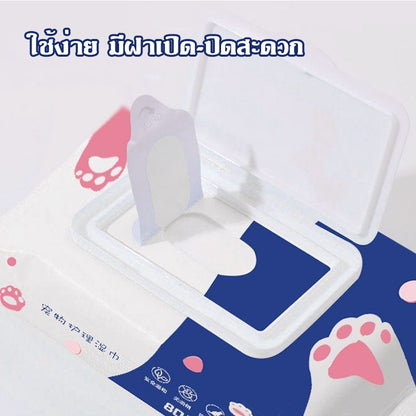 Mango ✨ร้านไทย✨ทิชชู่เปียก 80 แผ่น แผ่นเช็ดแมว ทิชชู่หมา Pet wipes ทิชชู่เปียกสัตว์เลี้ยง สำหรับเช็ดสัตว์เลี้ยง