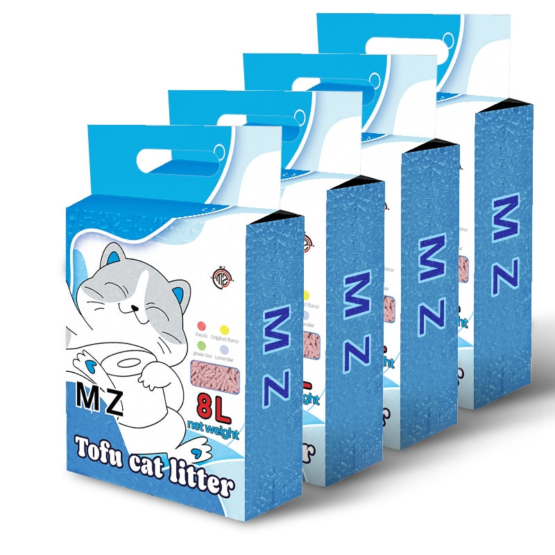 Mango ทรายแมวเต้าหู้ MZ 8 ลิตร 4 ถุง = 32 ลิตร ทรายแมวคุณภาพดี ออร์แกนิค100% ราคาถูก ทรายเต้าหู้ Cat Litter