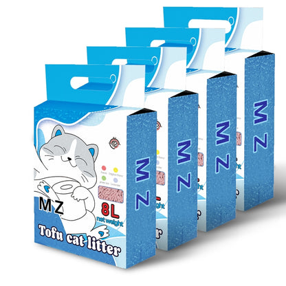 Mango ทรายแมวเต้าหู้ MZ 8 ลิตร 4 ถุง = 32 ลิตร ทรายแมวคุณภาพดี ออร์แกนิค100% ราคาถูก ทรายเต้าหู้ Cat Litter
