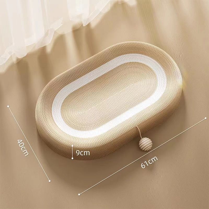 ใหม่ 3-in-1 แมวกรงเล็บเหลา, สวมแมวกรงเล็บเหลา 61cm, สามารถใช้สำหรับกรงเล็บแมว, เตียงแมว, ป่านศรนารายณ์, กรงเล็บแมวเหลาทนต่อการสึกหรอ