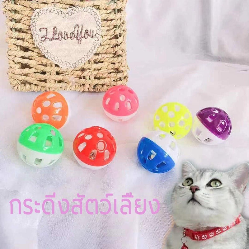Mango ของเล่นแมว ลูกบอลของเล่นแมว กระดิ่งแมว ลูกบอลกระดิ่ง บอล มีกระดิ่ง ทนทานใช้งานง่าย คละสี ขนาด 3.5 ซม
