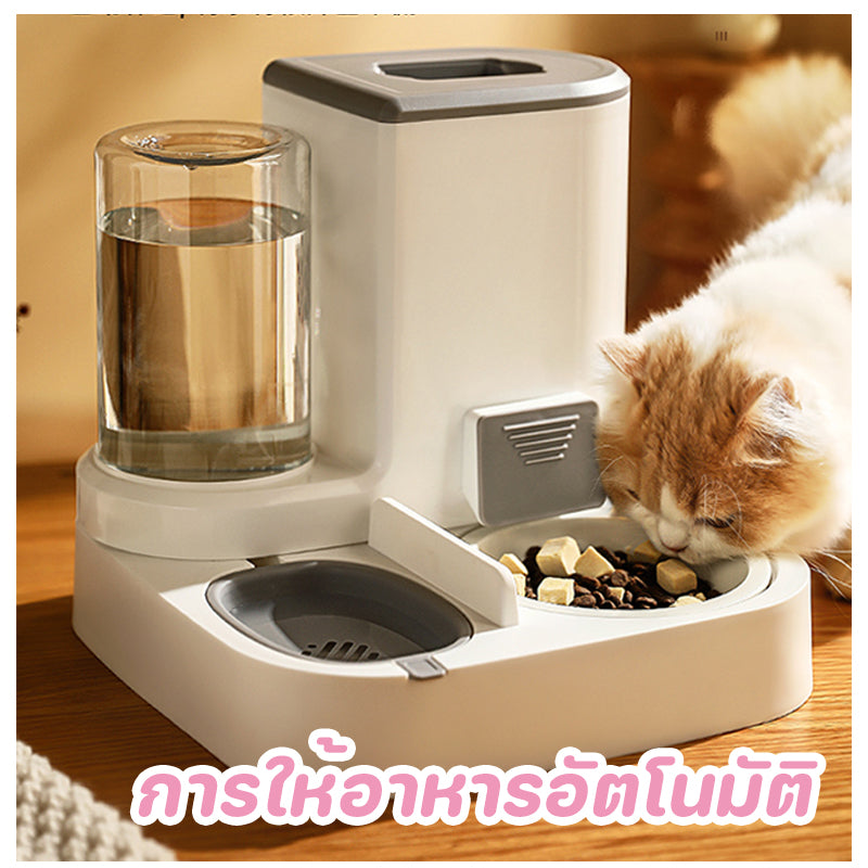 Mango  ที่ให้อาหารสัตว์เลี้ยง มีชามสแตนเลสแถมให้ สเตนเลส ที่ให้น้ำสัตว์เลี้ยง ที่ให้อาหาร-น้ำอัตโนมัติ เกรดพรีเมี่ยม 2IN1 ที่ให้น้ำ-อาหารอัตโนมัติ ความจุขนาดใหญ่