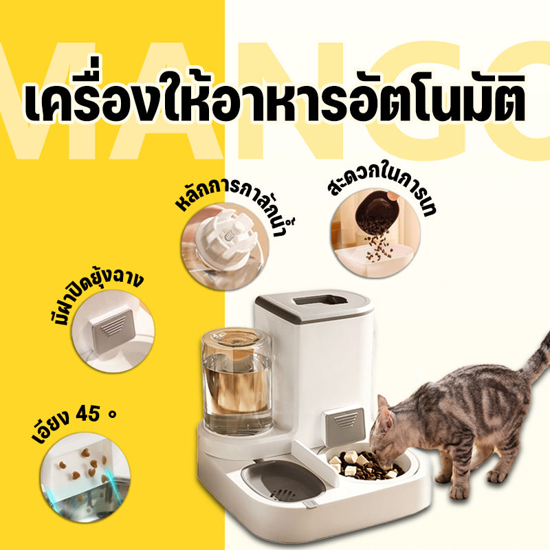ที่ให้อาหารสัตว์เลี้ยง มีชามสแตนเลสแถมให้ สเตนเลส ที่ให้น้ำสัตว์เลี้ยง ที่ให้อาหาร-น้ำอัตโนมัติ เกรดพรีเมี่ยม 2IN1