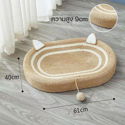ใหม่ 3-in-1 แมวกรงเล็บเหลา, สวมแมวกรงเล็บเหลา 61cm, สามารถใช้สำหรับกรงเล็บแมว, เตียงแมว, ป่านศรนารายณ์, กรงเล็บแมวเหลาทนต่อการสึกหรอ