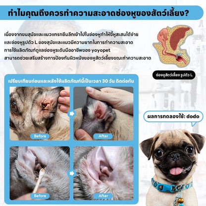 Mango น้ำยาเช็ดหู ที่หยอดหูแมว ผลิตภัณฑ์ทำความสะอาดหู ใช้ได้ทั้งหมาและแมว 120ml