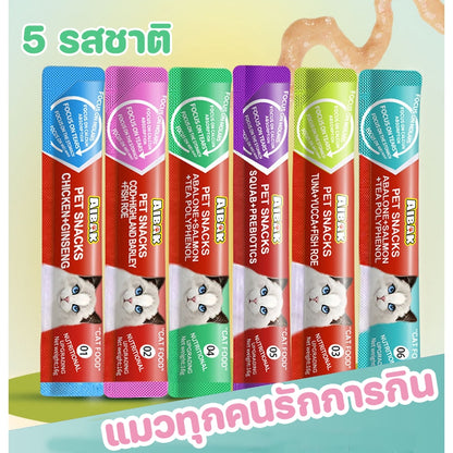 Mango 100PCS!! ขนมแมวนำเข้า ครีมแมวเลีย ขนมแมวเลีย สุดคุ้ม! ผมสว่าง สุขภาพ โภชนาการ cat snack stick 16g อาหารแมว