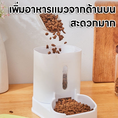 Mango ตัวป้อนสัตว์เลี้ยงอัตโนมัติ น้ำพุแมว ที่ให้อาหารแมวอัตโนมัติ ชามสุนัข ให้อาหารหม้อป้อนน้ำ วัสดุ PP ทำความสะอาดง่าย