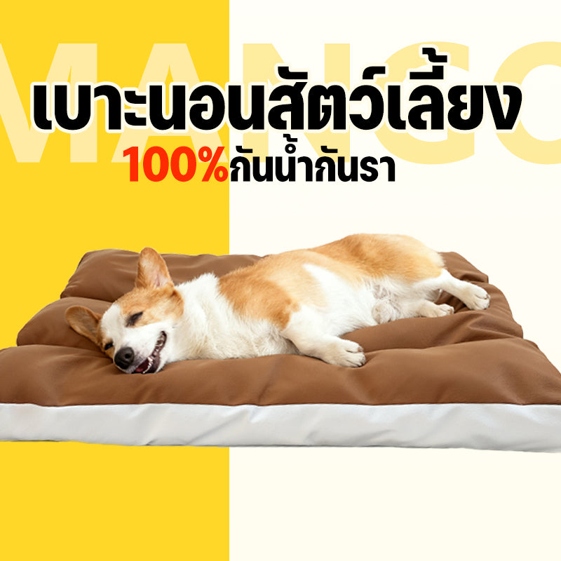 Mango พร้อมส่ง🔥เบาะสัตว์เลี้ยง กันน้ำกันรา100% Waterproof Pet Bed  ที่นอนหมา ที่นอนเเมว ที่นอนสุนัข เบาะหมาใหญ่