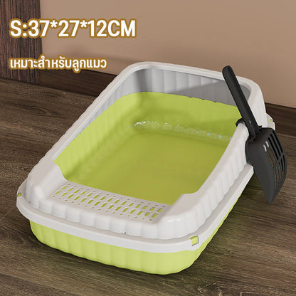 Mango ห้องน้ำแมว กระบะทรายแมว พื้นที่มากมาย รุ่นขอบสูงมีหลายสี ฟรีที่ตักทรายแมว COD